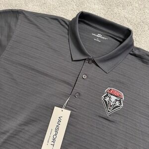 New Mexico Lobos Polo Shirt Mens XL Grey Short Sleeve Golf Vansport NCAA NWT